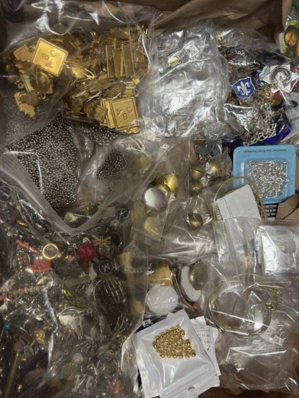 HUGE Lot 20lbs + Charms Chains Clasps Cabochons Settings Jewelry Findings & MORE